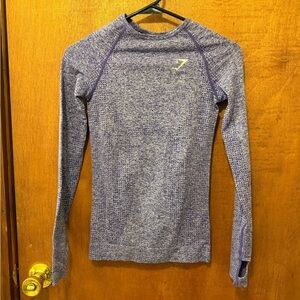 Gymshark Purple Heathered Long Sleeve Workout Top